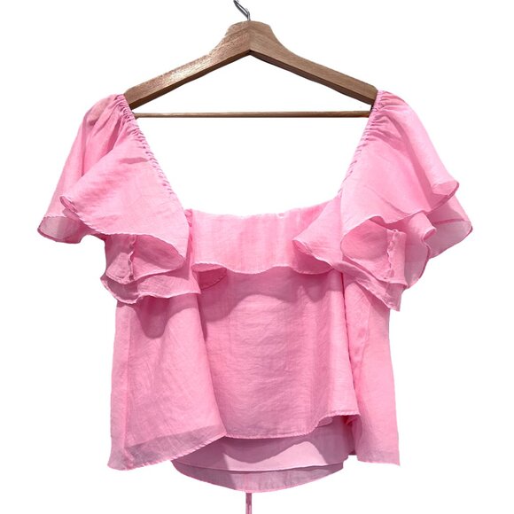 Amanda Uprichard Ali Blouse, Pink, Medium ๐ธ - Picture 6 of 6